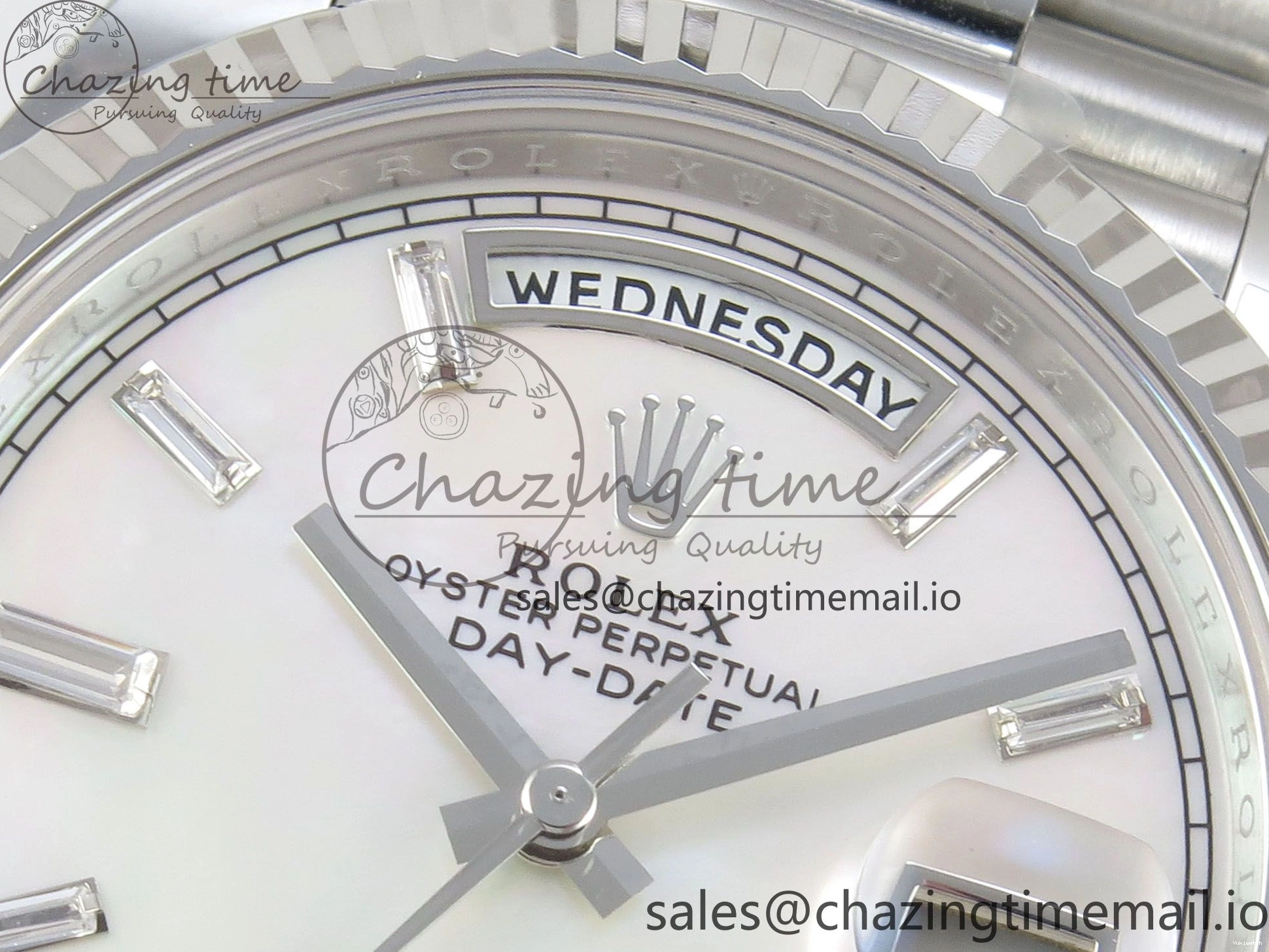 THBF President V3 Weight) Date (Gain SS Best 40 Edition MOP Day Bracelet Crystal Dial White on 1:1 VR3255 228236 0303